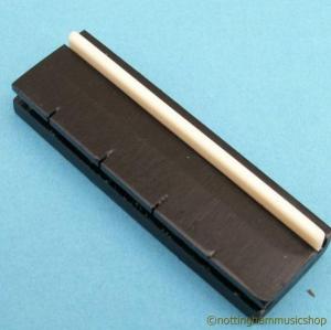 HARDWOOD UKULELE BRIDGE FOR STEEL STRINGS BLACK PAINTED